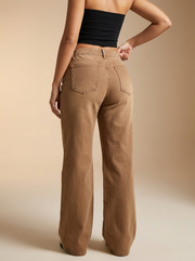 Mocha wide-leg BBL jeans back