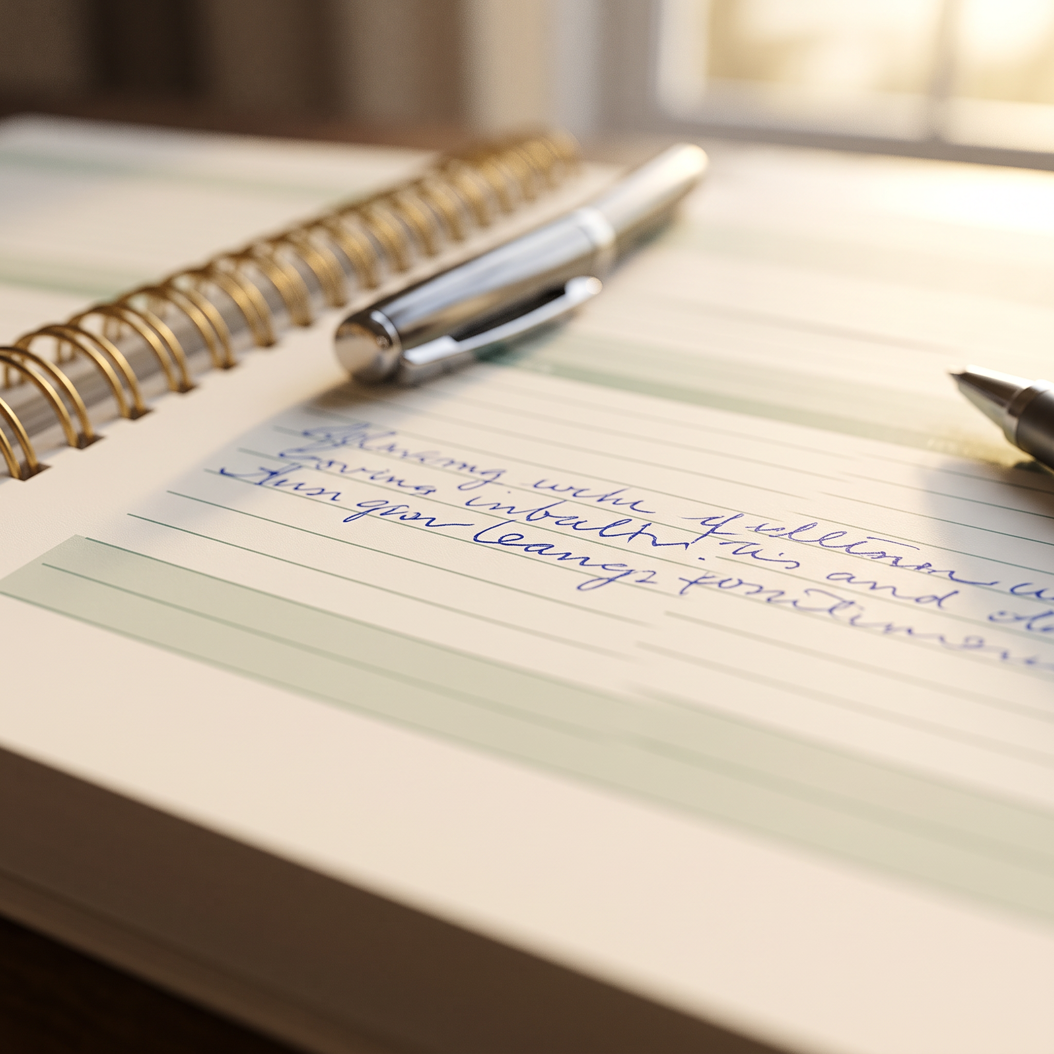 Reflection page with ruled lines and wide margins