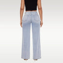 Wide-leg jeans fit detail