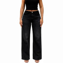 Black wide-leg jeans