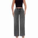 Grey wide-leg jeans
