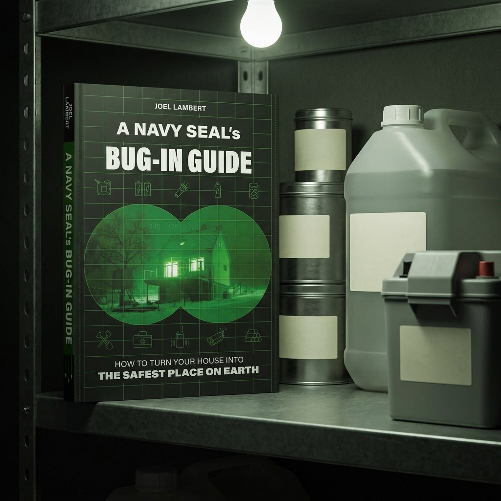 The guide stored on a supply shelf