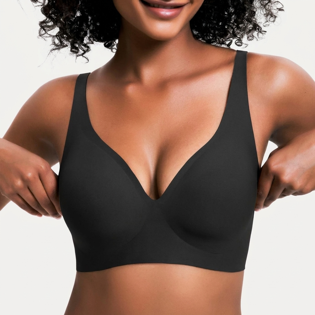 Wireless push-up bra — Black