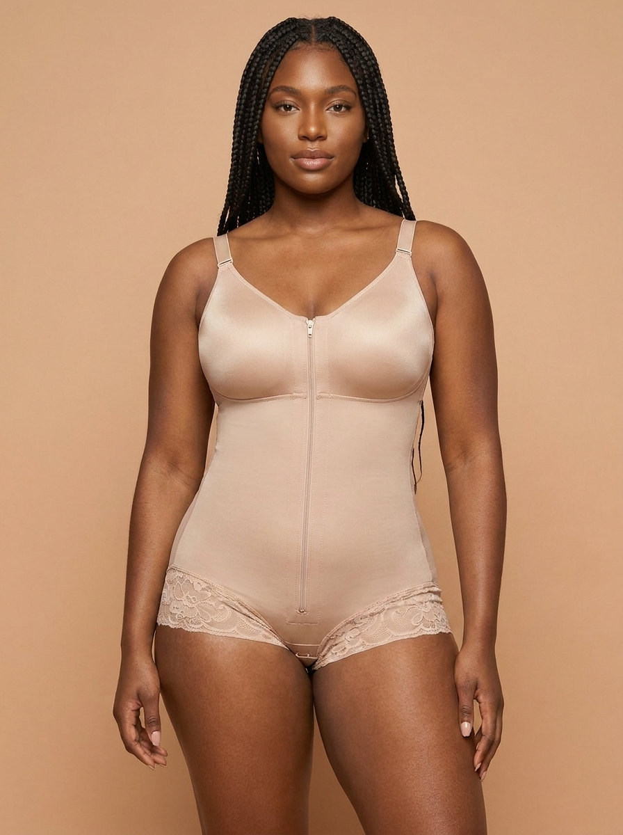 The Sculpt Bodysuit in beige