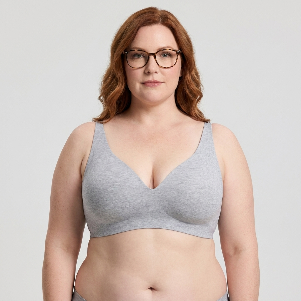 Wireless push-up bra — Gray