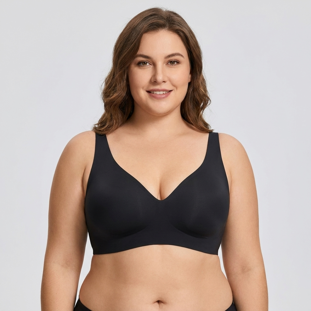 Wireless push-up bra — Black