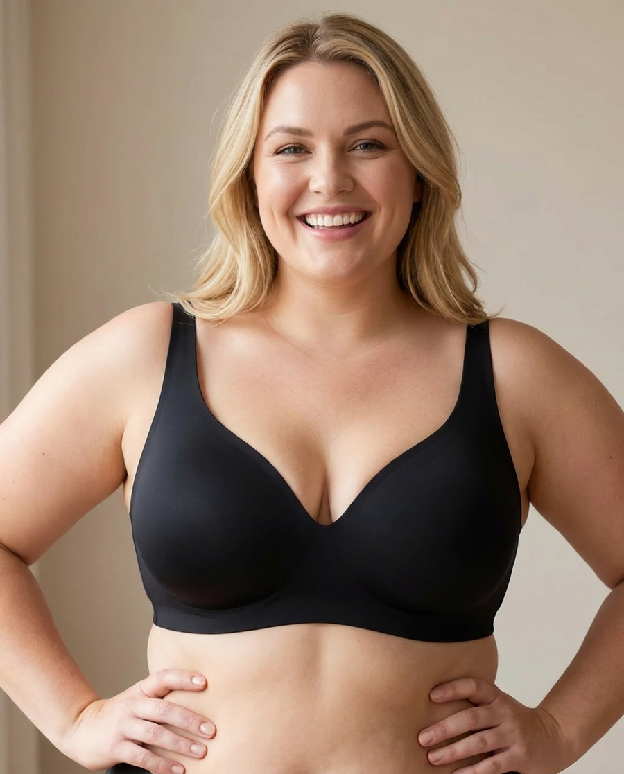 Customer wearing the wireless push-up bra