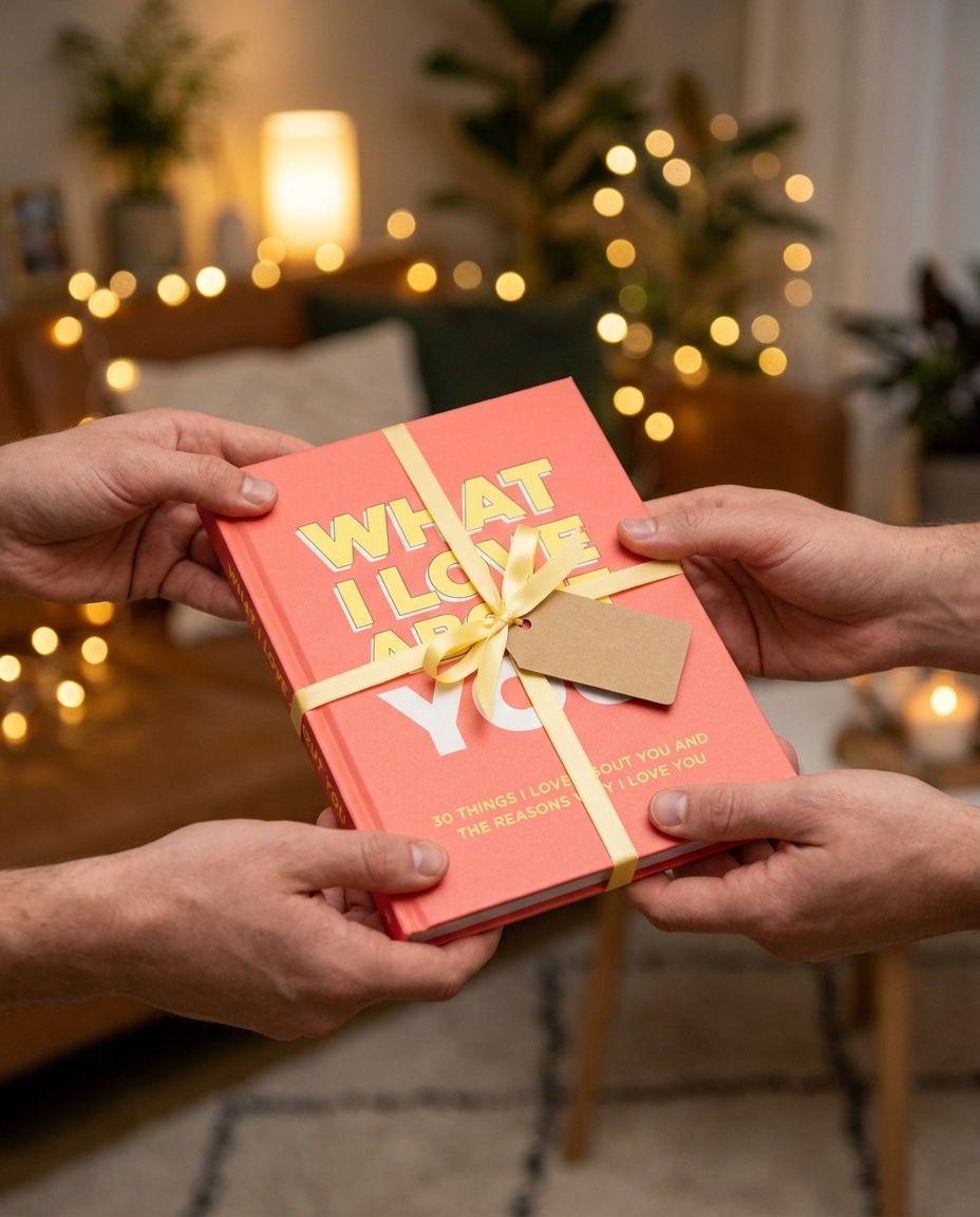 Gifting the book with a ribbon