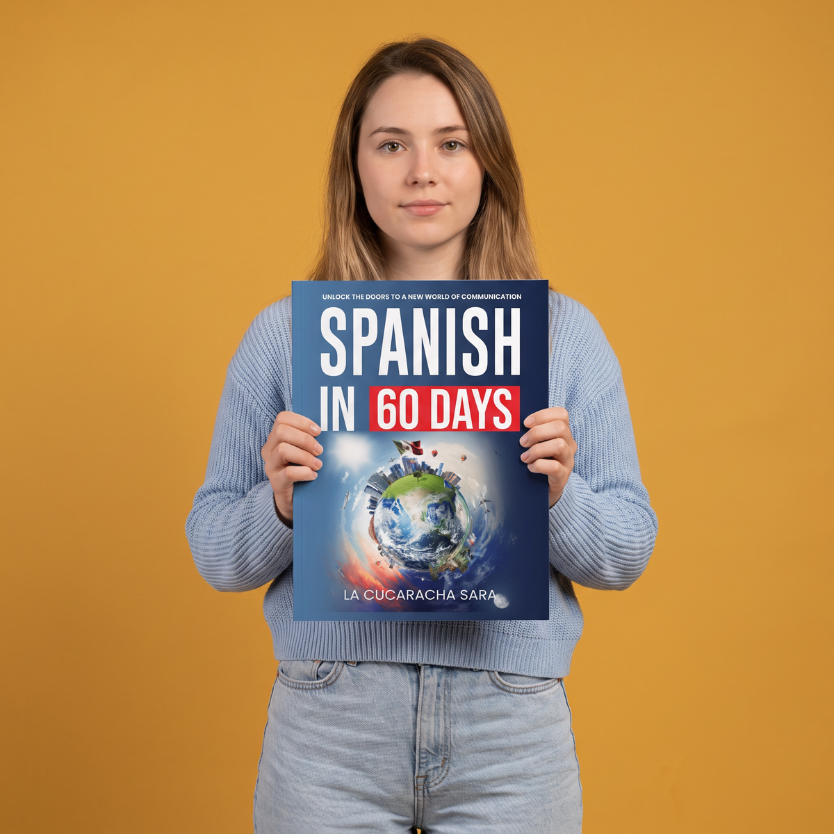 Reader holding the workbook