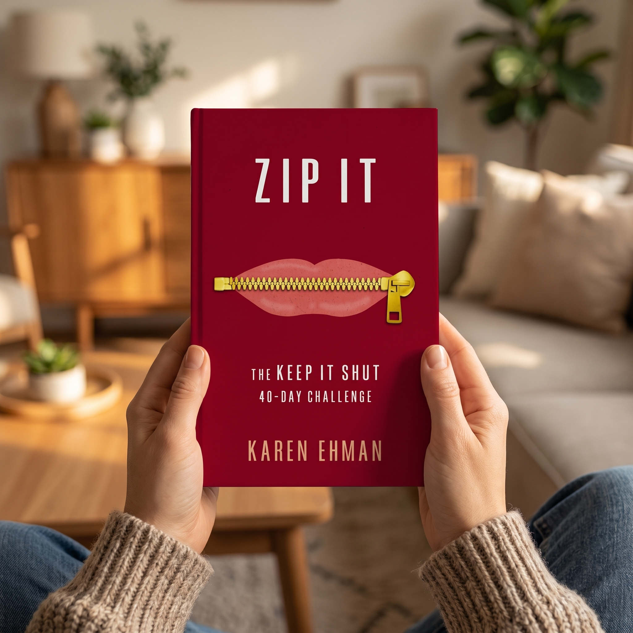 Hands holding the Zip It paperback